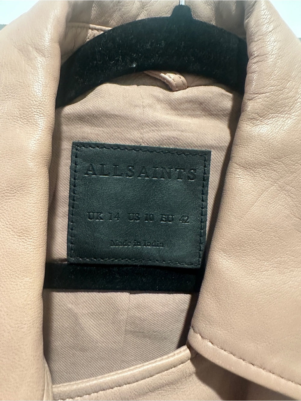 All Saints Balfern Biker Jacket Blush Pink - Picture 4 of 5